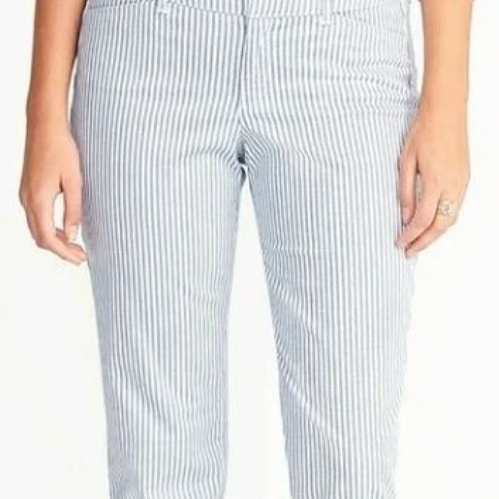 Old Navy Blue and White Striped Ankle Pants